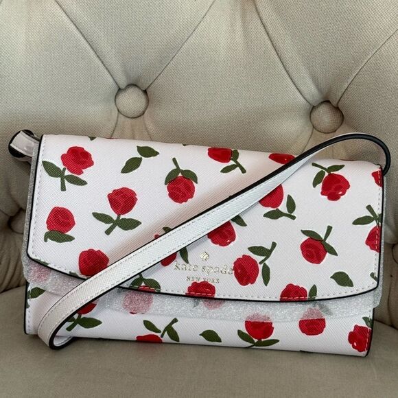 Kate‎ Spade Dana Small Flap Crossbody Saffiano Floral - Picture 2 of 10
